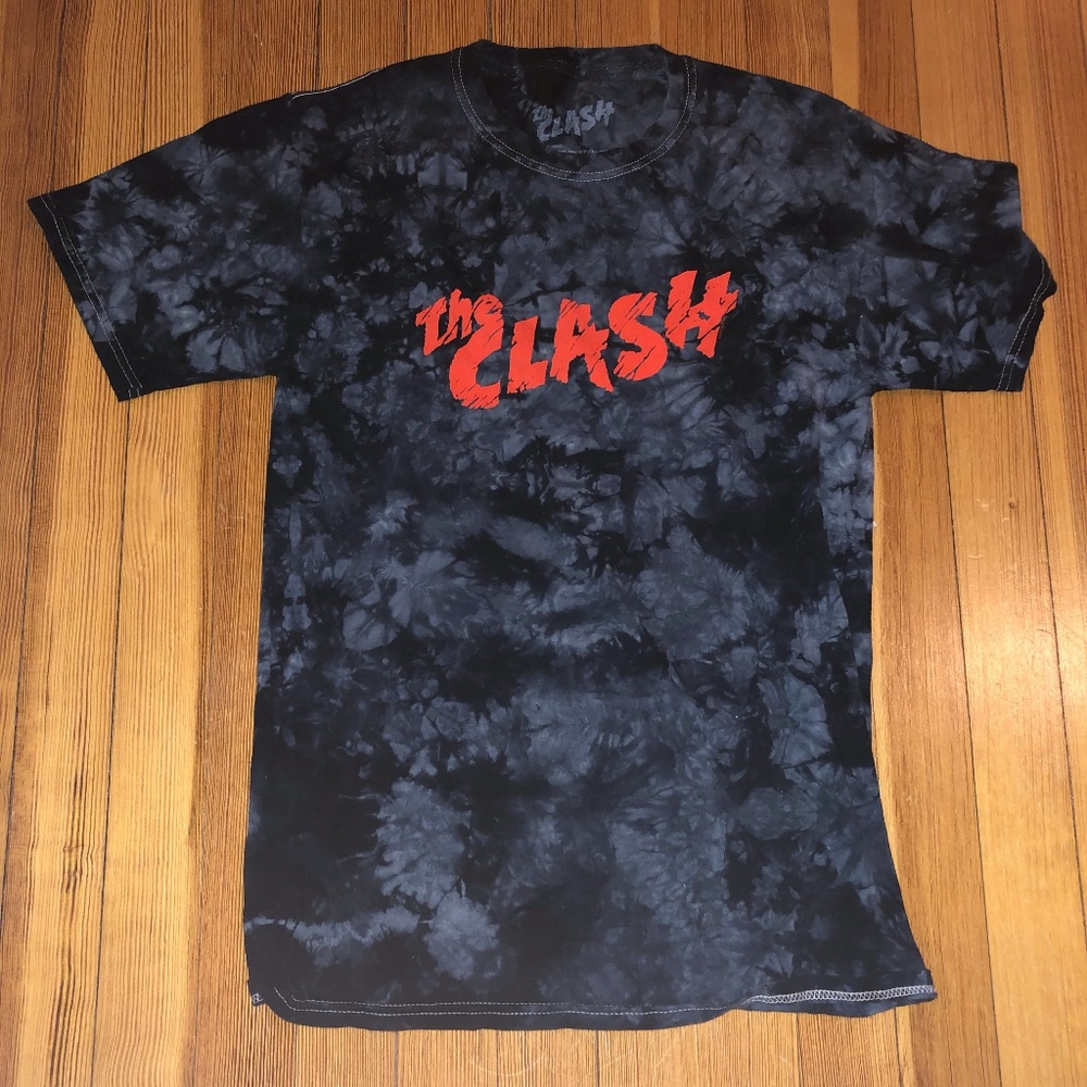 {Vintage} The Clash Black Tie Dye Graphic Tee